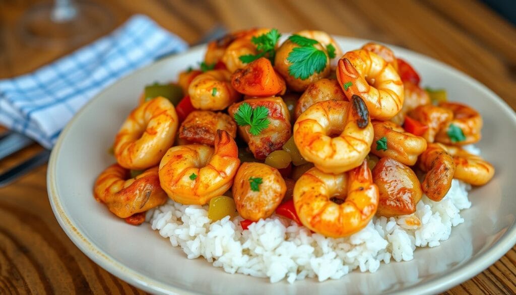 Cajun Chicken and Shrimp Dish