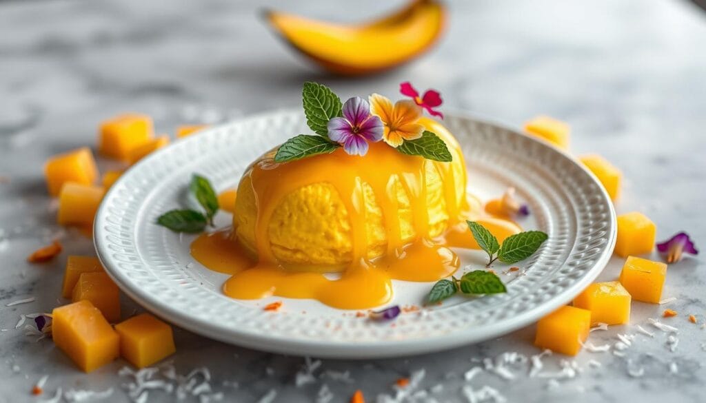 Mango Dessert Plating Techniques