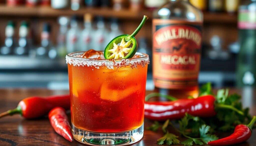 Spicy mezcal cocktail