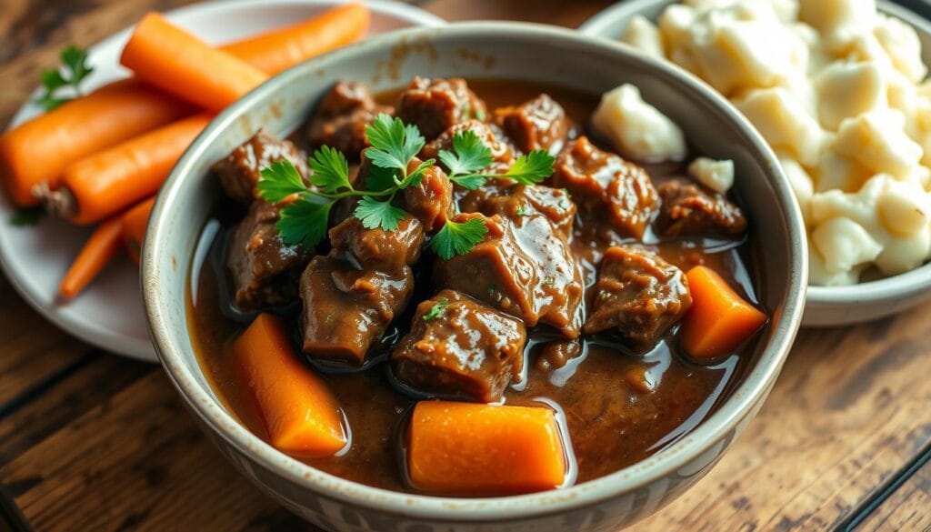 slow cooker beef tips with gravy