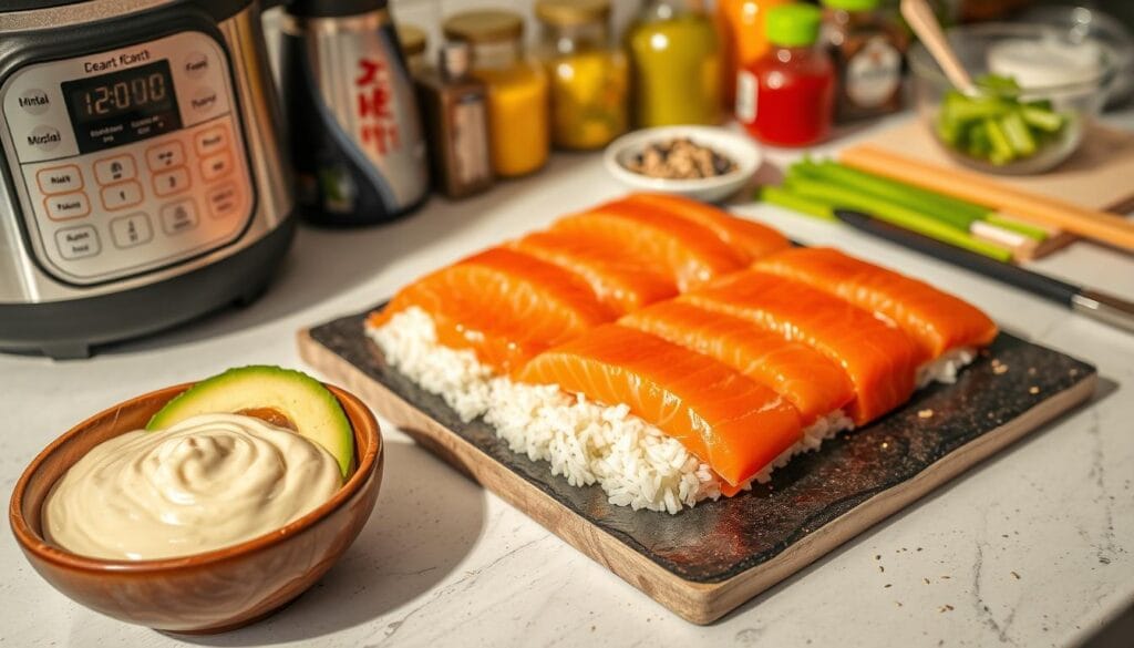 Salmon Sushi Bake Recipe Preparation