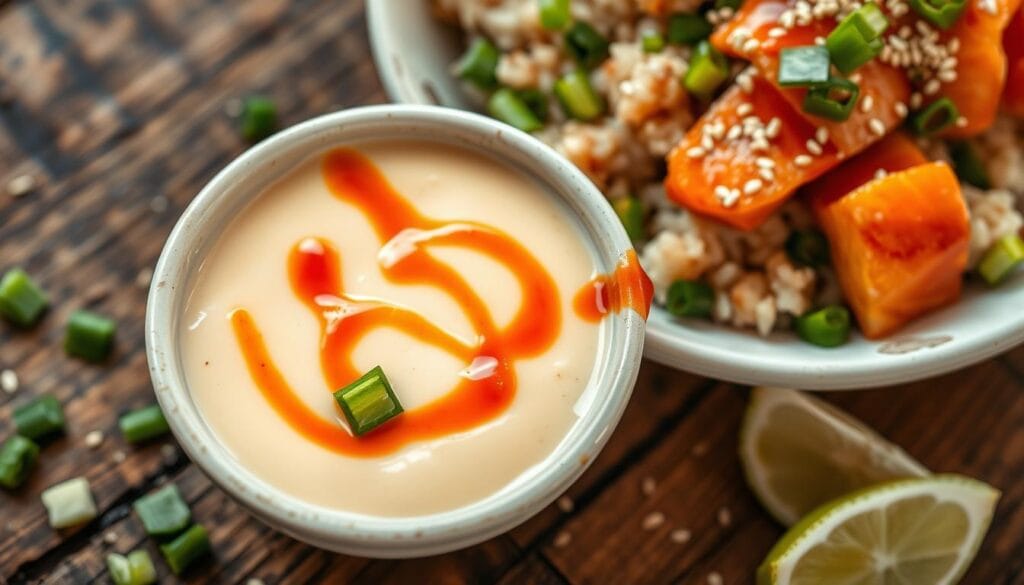 Spicy Mayo Sauce for Salmon Rice Bowl